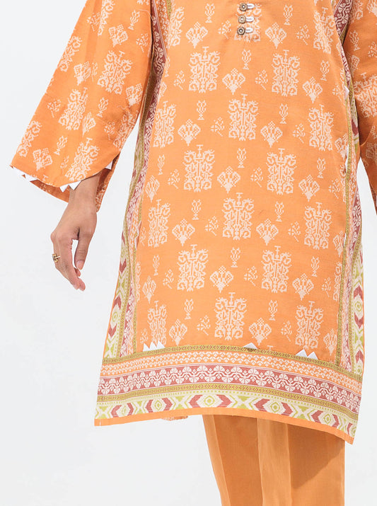2 PIECE - PRINTED KHADDAR SUIT - SUNSET OCHRE MORBAGH WN_21   