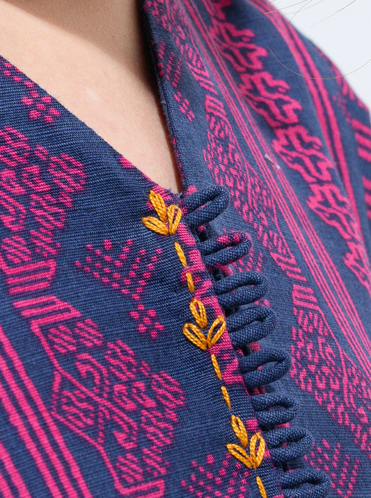 3 PIECE - PRINTED KHADDAR SUIT - VISTA BLUE MORBAGH WN_21   
