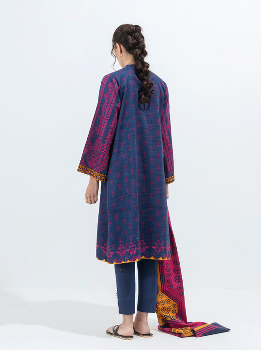 3 PIECE - PRINTED KHADDAR SUIT - VISTA BLUE MORBAGH WN_21   