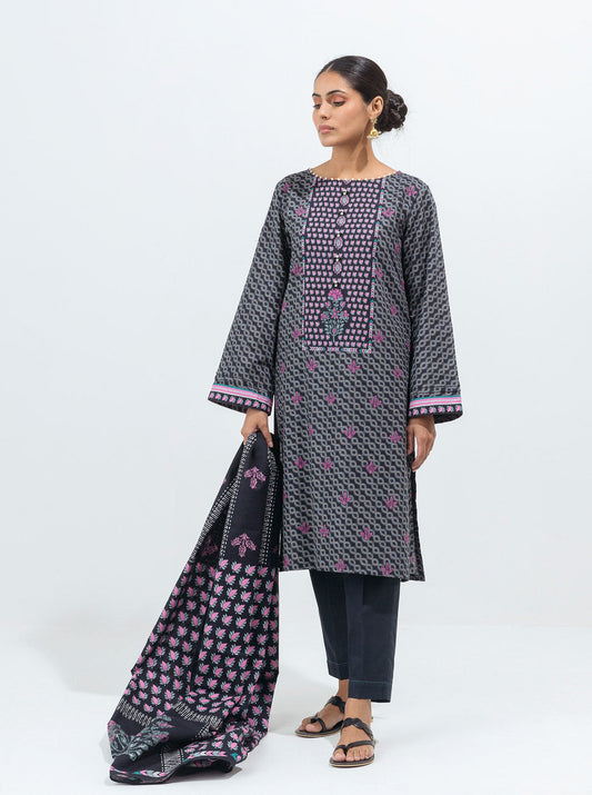 3 PIECE - PRINTED KHADDAR SUIT - ETHNIC CHIC MORBAGH WN_21   