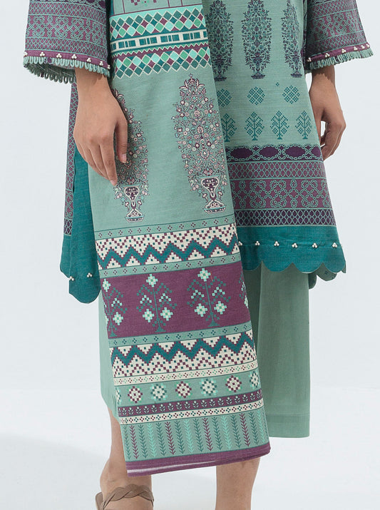3 PIECE - PRINTED KHADDAR SUIT - MOONLIGHT JADE MORBAGH WN_21   