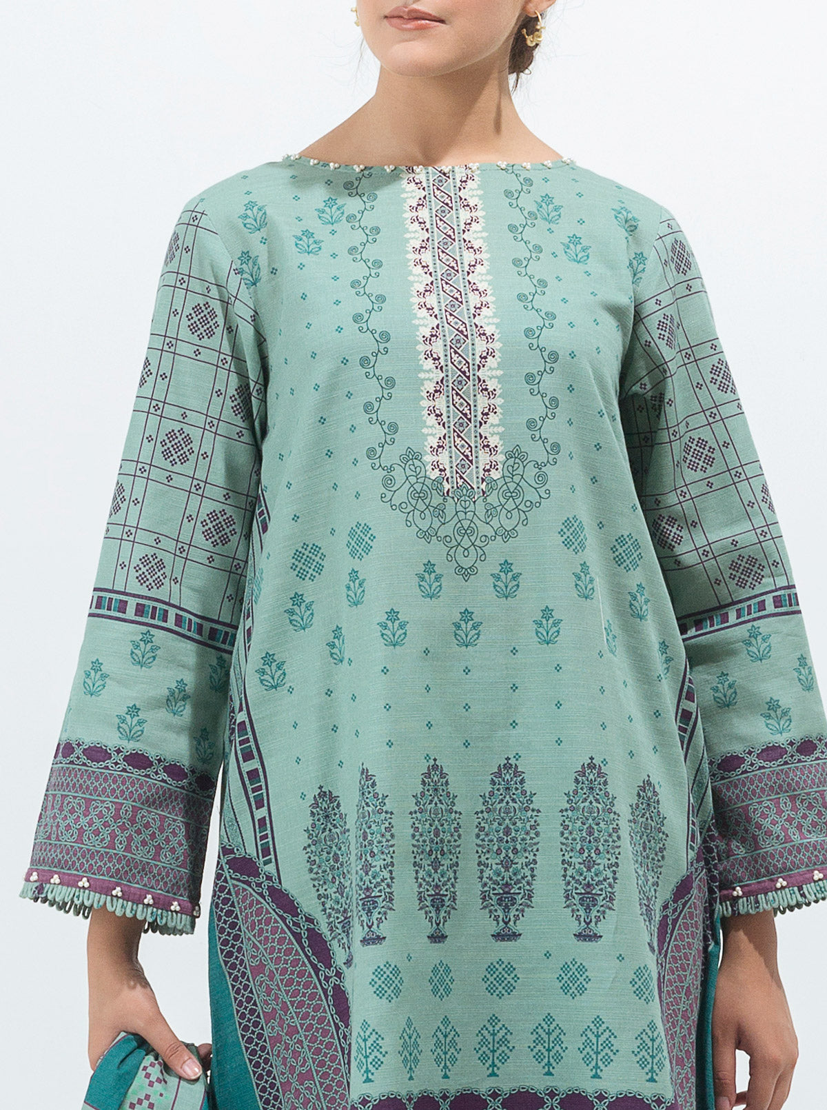 3 PIECE - PRINTED KHADDAR SUIT - MOONLIGHT JADE MORBAGH WN_21   