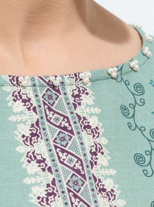 3 PIECE - PRINTED KHADDAR SUIT - MOONLIGHT JADE MORBAGH WN_21   