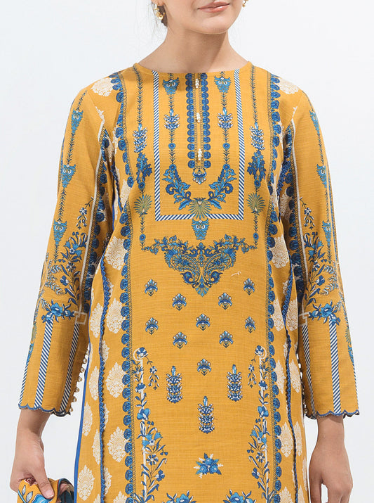 3 PIECE - PRINTED KHADDAR SUIT - ANTIQUE  DECO MORBAGH WN_21   