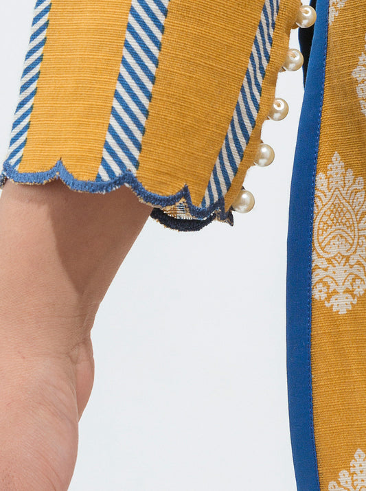 3 PIECE - PRINTED KHADDAR SUIT - ANTIQUE  DECO MORBAGH WN_21   