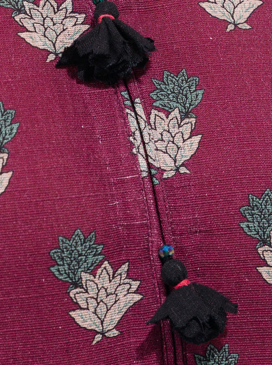 3 PIECE - PRINTED KHADDAR SUIT - FUCHSIA FLORA MORBAGH WN_21   