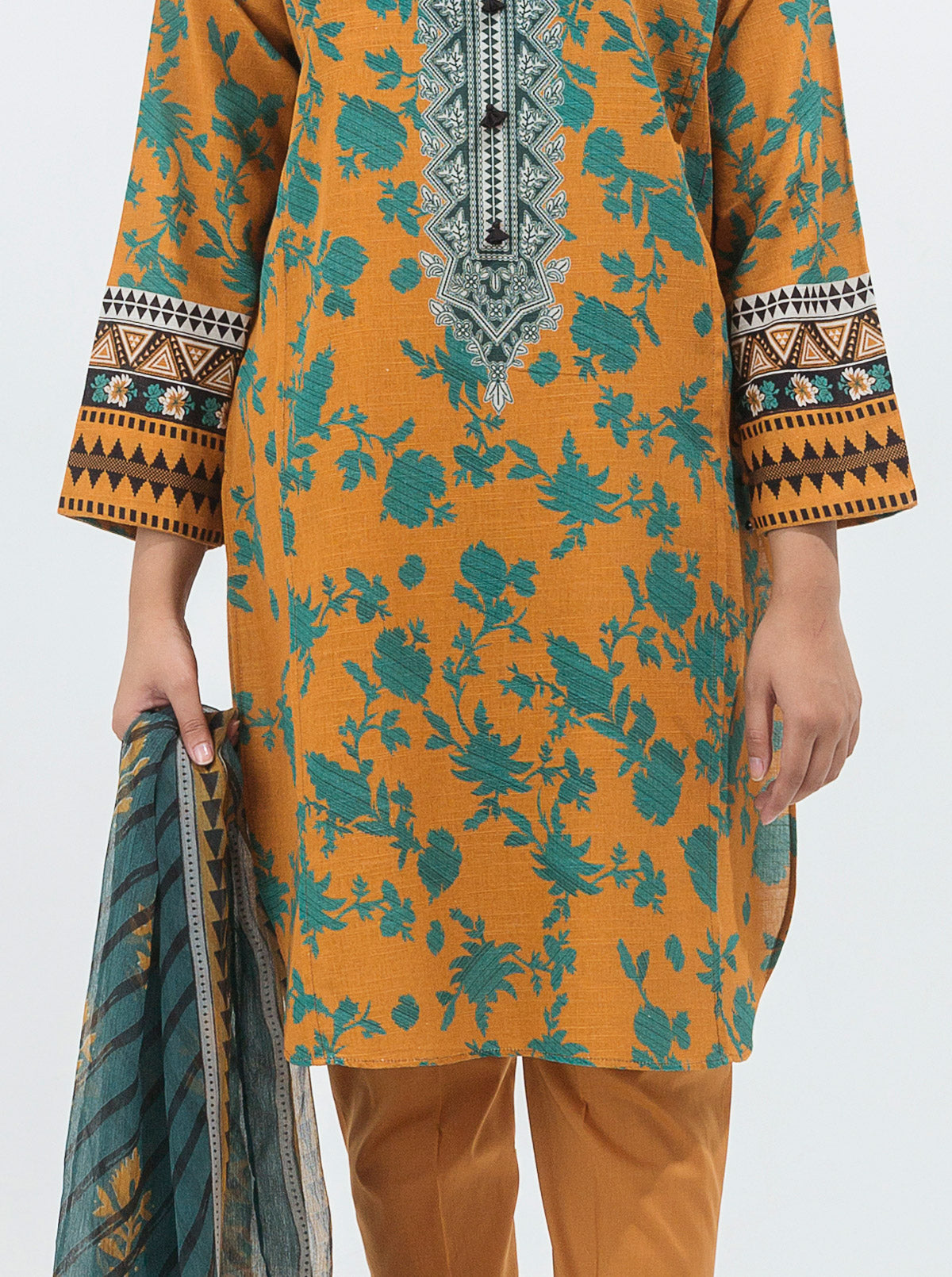 3 PIECE - PRINTED KHADDAR SUIT - MYSTIQUE  BLOOM MORBAGH WN_21   