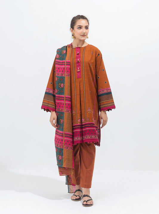 3 PIECE - PRINTED WITH SHAWL KHADDAR SUIT - MYSTIC TREASURE MORBAGH WN_21   