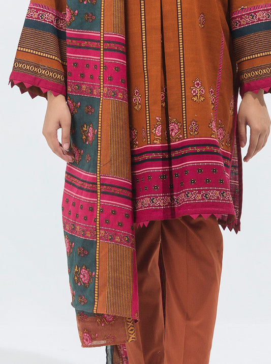 3 PIECE - PRINTED WITH SHAWL KHADDAR SUIT - MYSTIC TREASURE MORBAGH WN_21   