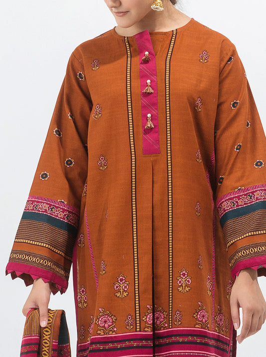 3 PIECE - PRINTED WITH SHAWL KHADDAR SUIT - MYSTIC TREASURE MORBAGH WN_21   