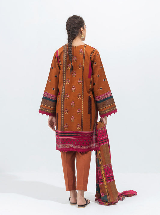 3 PIECE - PRINTED WITH SHAWL KHADDAR SUIT - MYSTIC TREASURE MORBAGH WN_21   