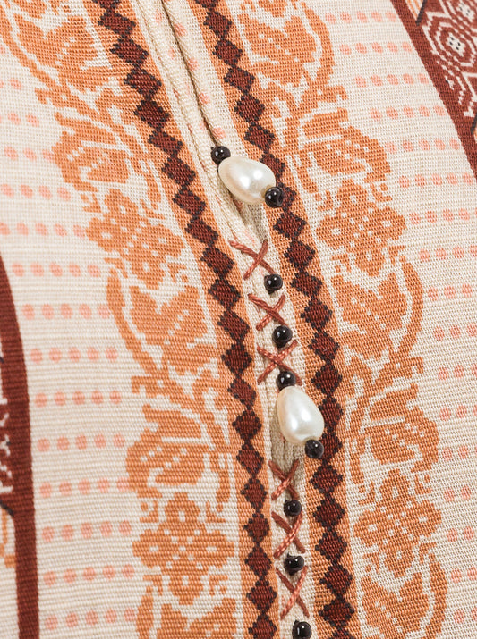 3 PIECE - PRINTED KHADDAR SUIT - HAZEL BEIGE MORBAGH WN_21   