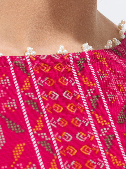 3 PIECE - PRINTED KHADDAR SUIT - ALLURING PINK MORBAGH WN_21   