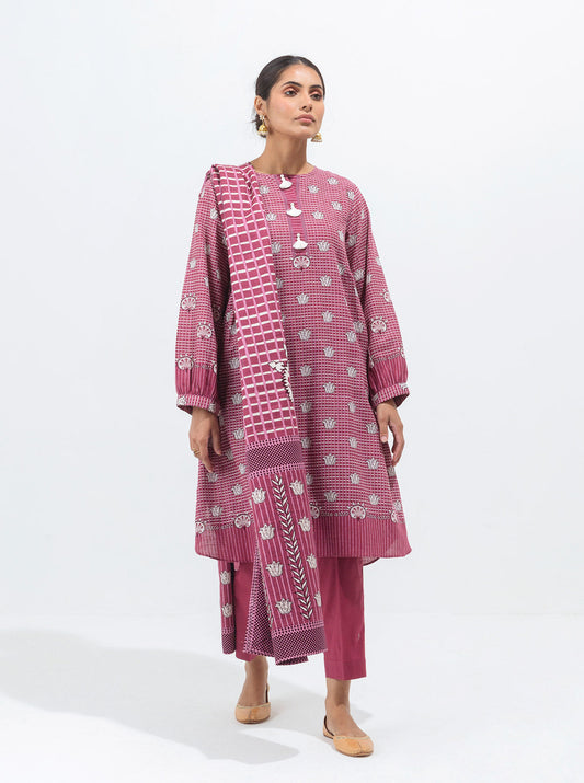3 PIECE - PRINTED KHADDAR SUIT - QUARTZ MAZE MORBAGH WN_21   