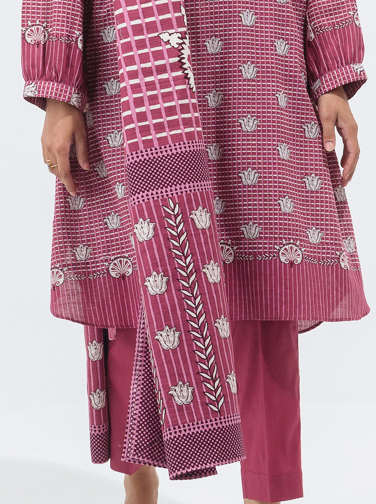 3 PIECE - PRINTED KHADDAR SUIT - QUARTZ MAZE MORBAGH WN_21   