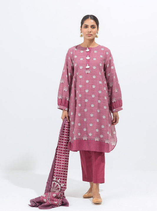 3 PIECE - PRINTED KHADDAR SUIT - QUARTZ MAZE MORBAGH WN_21   