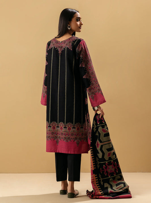 2 PIECE - PRINTED KHADDAR SUIT - MOKASH BLACK MORBAGH WN_22   