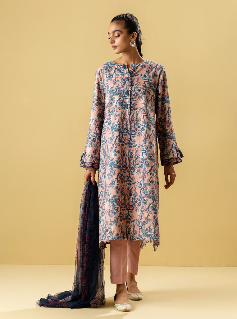 3 PIECE - PRINTED KHADDAR SUIT - CHINOISERIC DREAMS MORBAGH WN_22   