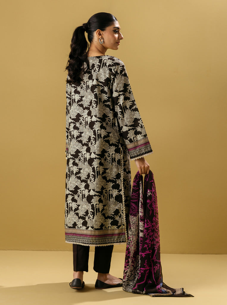 3 PIECE - PRINTED KHADDAR SUIT - EARTHY TOILE MORBAGH WN_22   