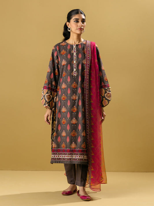 3 PIECE - PRINTED KHADDAR SUIT - CONCRETER HERITAGE MORBAGH WN_22   