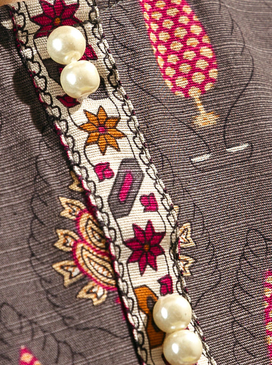 3 PIECE - PRINTED KHADDAR SUIT - CONCRETER HERITAGE MORBAGH WN_22   