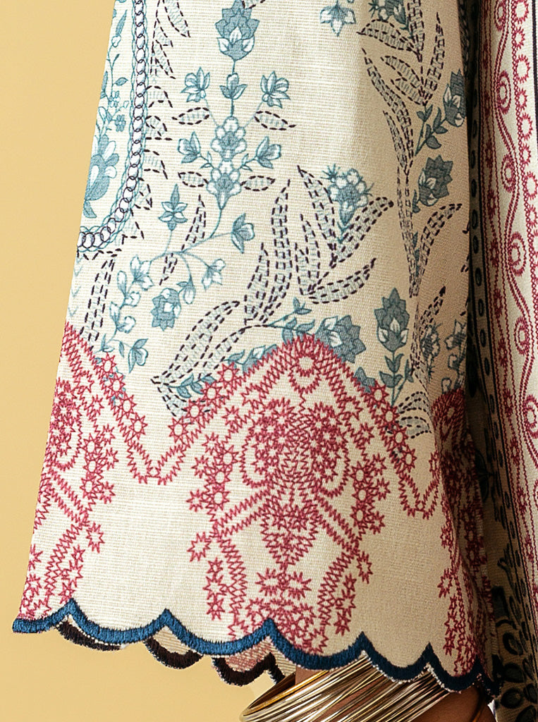 3 PIECE - PRINTED KHADDAR SUIT - WARM HUES MORBAGH WN_22   