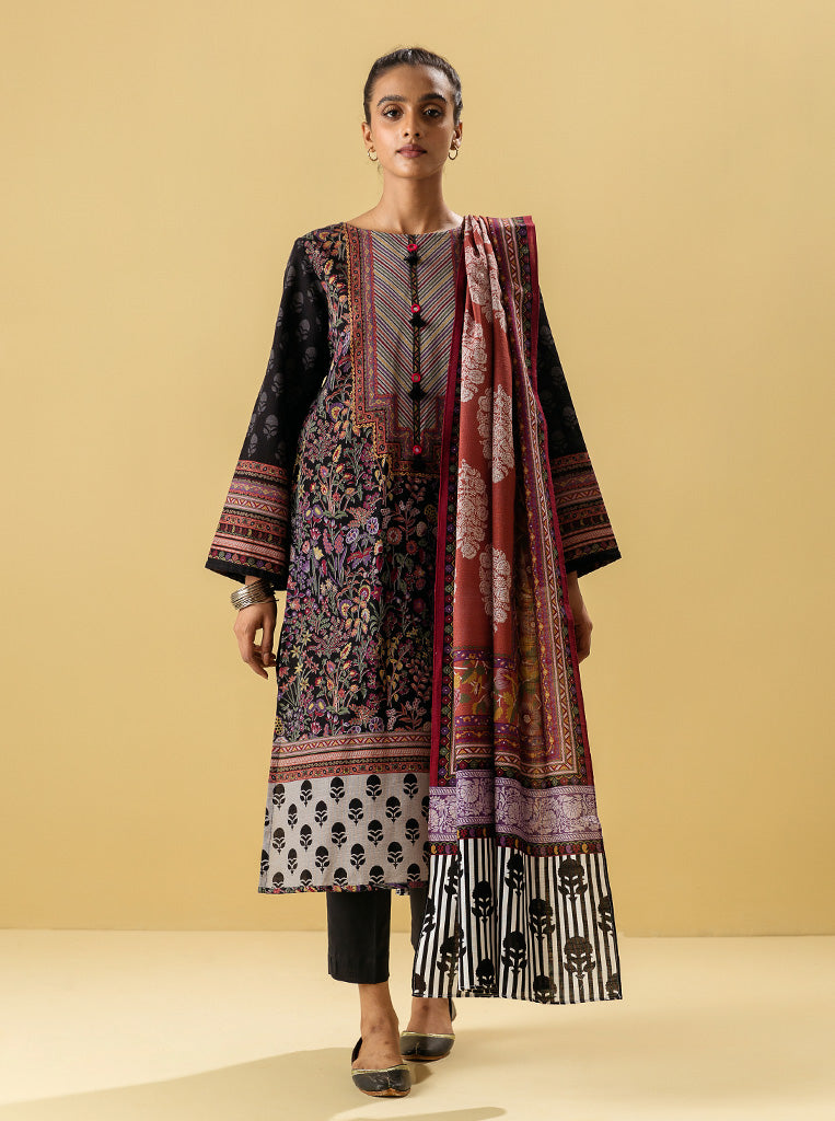 3 PIECE - PRINTED KHADDAR SUIT - MOONLIGHT MORBAGH WN_22   
