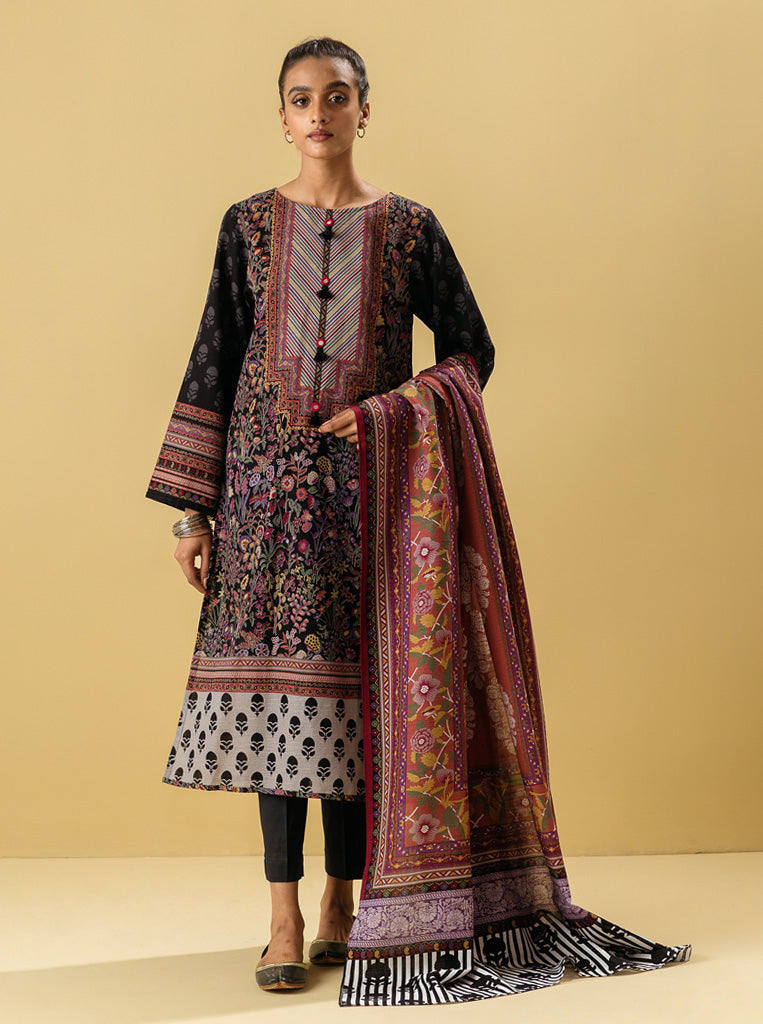 3 PIECE - PRINTED KHADDAR SUIT - MOONLIGHT MORBAGH WN_22   