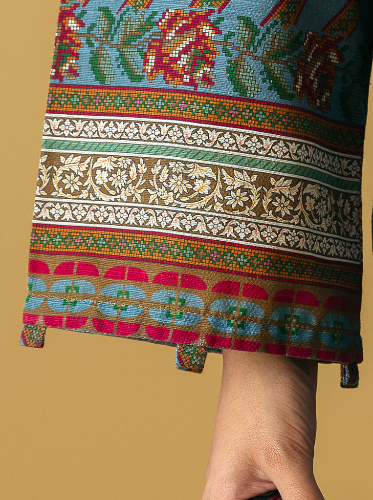 3 PIECE - PRINTED KHADDAR SUIT - GEO FLORA MORBAGH WN_22   