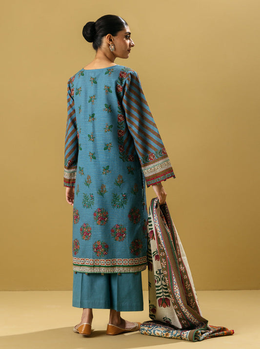 3 PIECE - PRINTED KHADDAR SUIT - GEO FLORA MORBAGH WN_22   