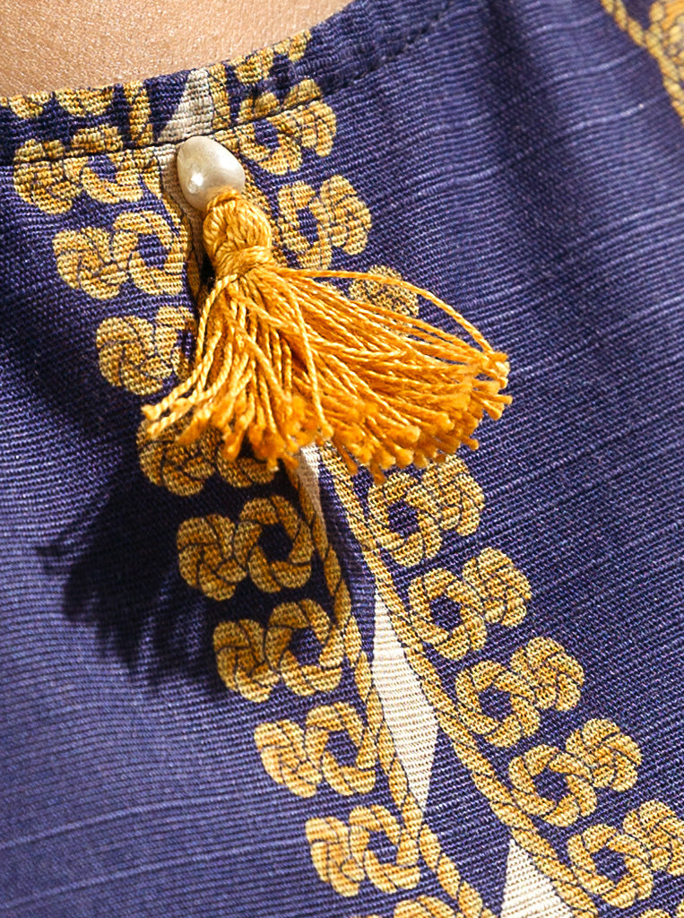 3 PIECE - PRINTED KHADDAR SUIT - BLUE ONYX MORBAGH WN_22   