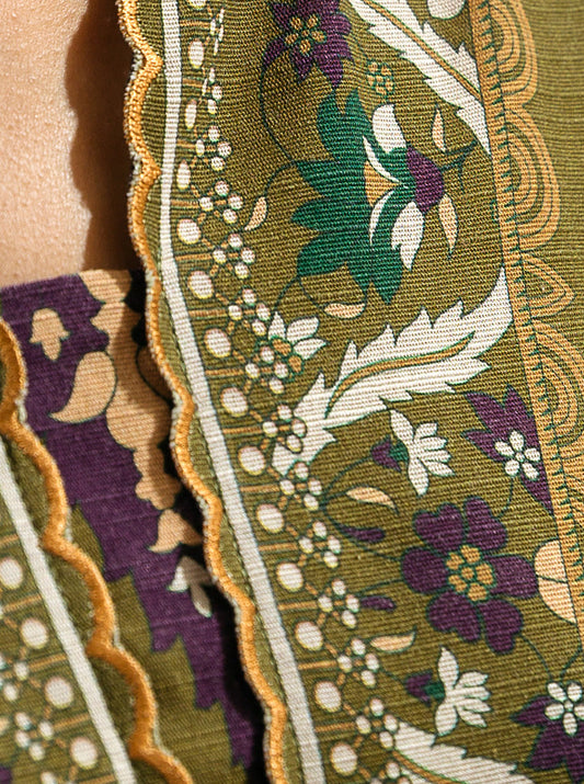 3 PIECE - PRINTED KHADDAR SUIT - RIDI OLIVE MORBAGH WN_22   