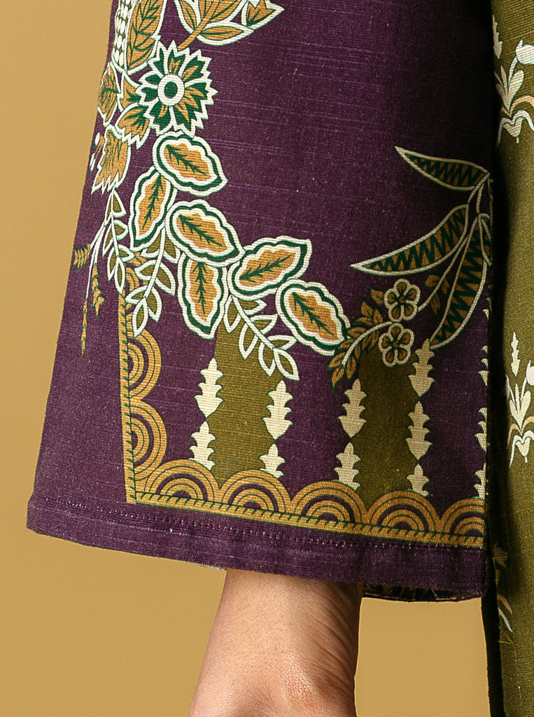 3 PIECE - PRINTED KHADDAR SUIT - RIDI OLIVE MORBAGH WN_22   