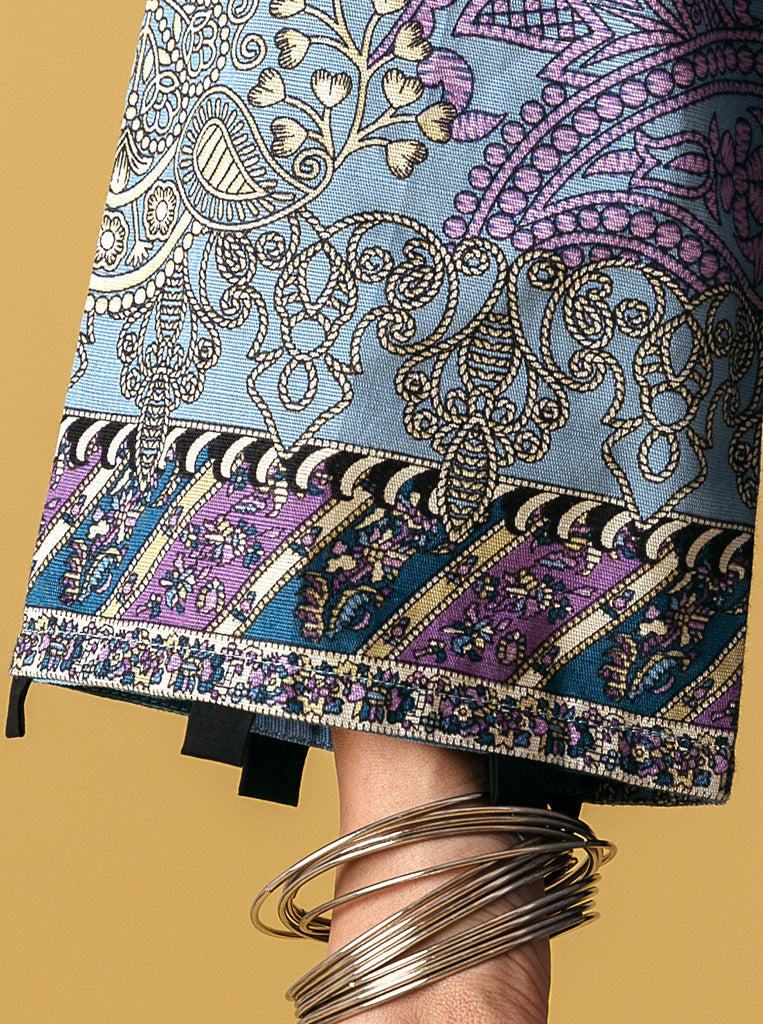 3 PIECE - EMBROIDERED  KHADDAR SUIT - SOFT HUES MORBAGH WN_22   