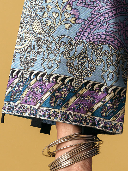3 PIECE - EMBROIDERED  KHADDAR SUIT - SOFT HUES MORBAGH WN_22   