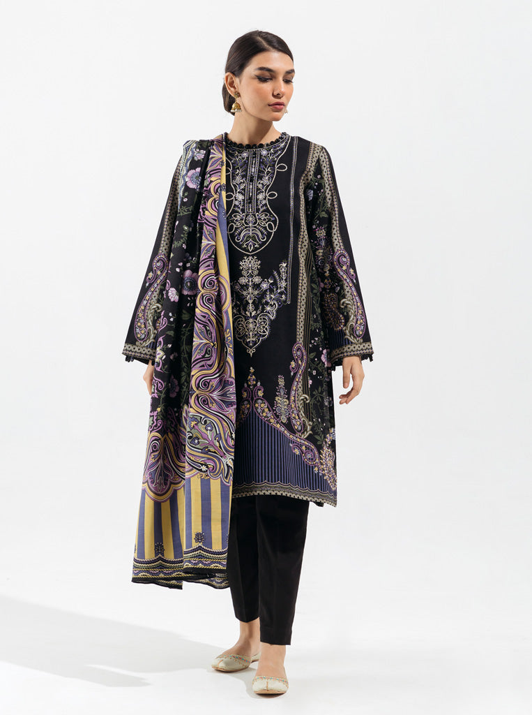 3 PIECE - EMBROIDERED  KHADDAR SUIT - NIGHT CONSTELLATIONS MORBAGH WN_22   
