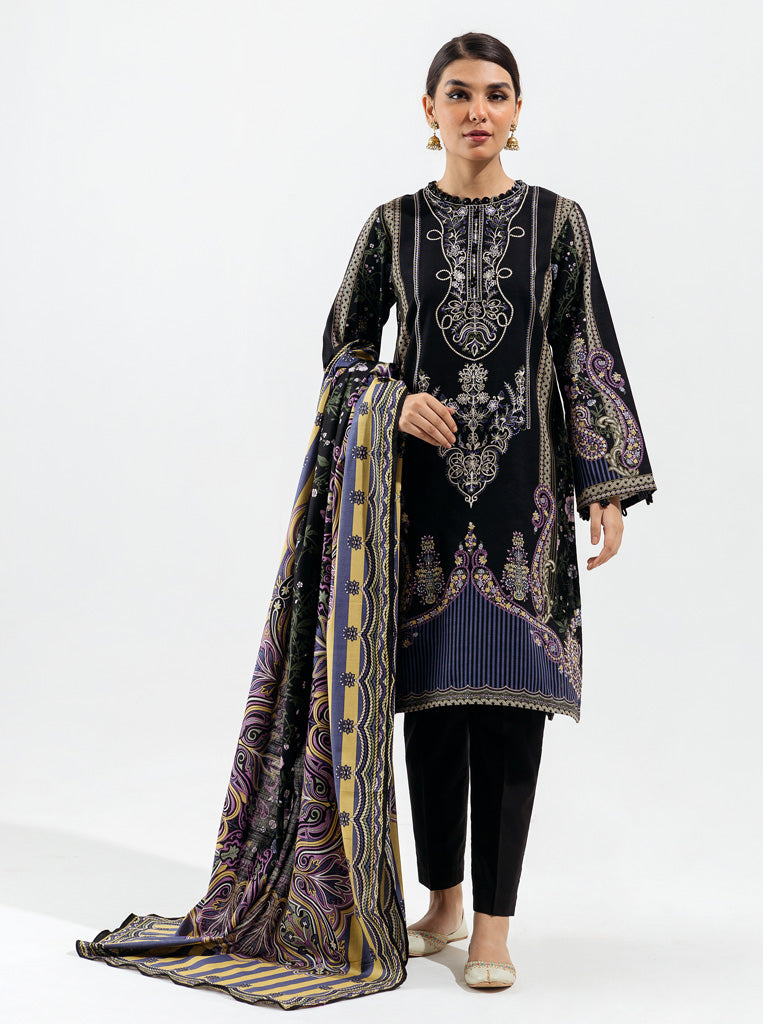 3 PIECE - EMBROIDERED  KHADDAR SUIT - NIGHT CONSTELLATIONS MORBAGH WN_22   