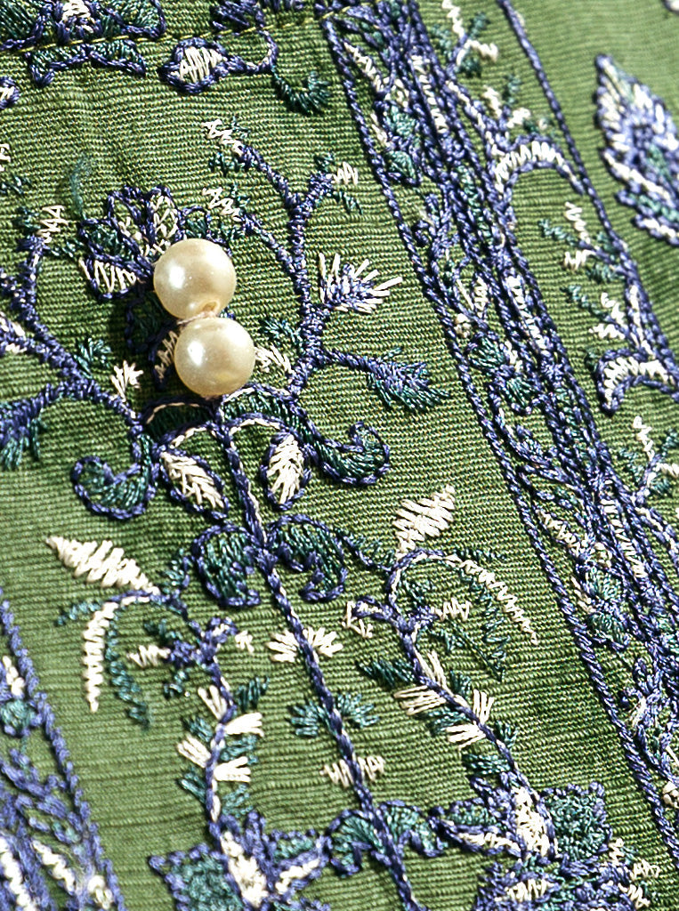 3 PIECE - EMBROIDERED  KHADDAR SUIT - TURF GREEN MORBAGH WN_22   