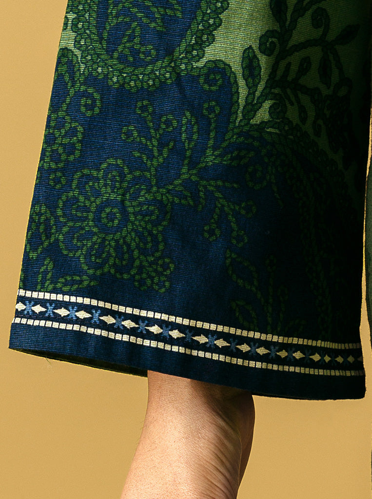 3 PIECE - EMBROIDERED  KHADDAR SUIT - TURF GREEN MORBAGH WN_22   