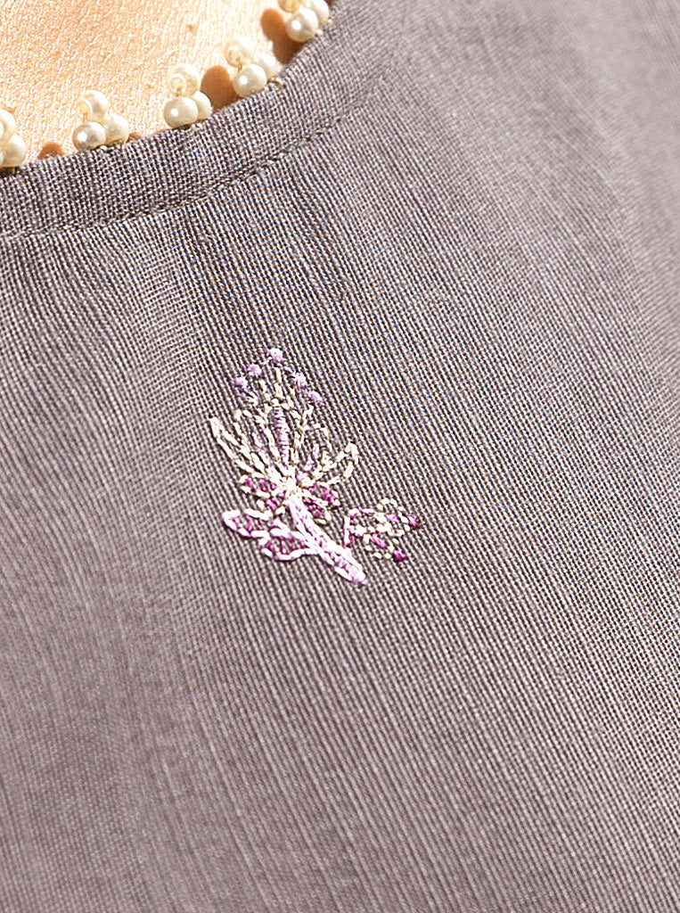 3 PIECE - EMBROIDERED WITH SHAWL  KHADDAR SUIT - SMOKY HAZE MORBAGH WN_22   