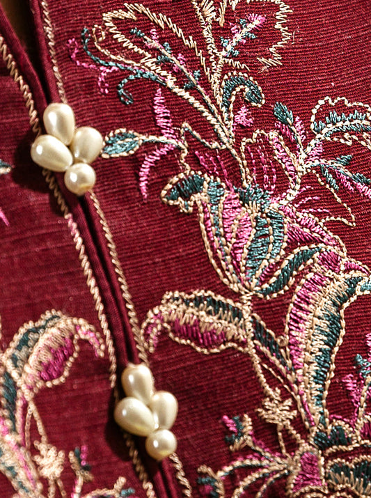 3 PIECE - EMBROIDERED  KHADDAR SUIT - RUBY RADIANCE MORBAGH WN_22   
