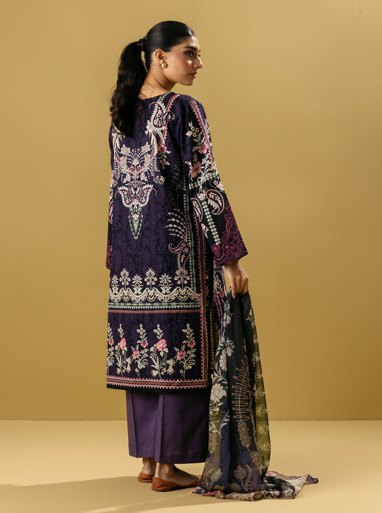 3 PIECE - EMBROIDERED  KHADDAR SUIT - VIOLET TULIP MORBAGH WN_22   