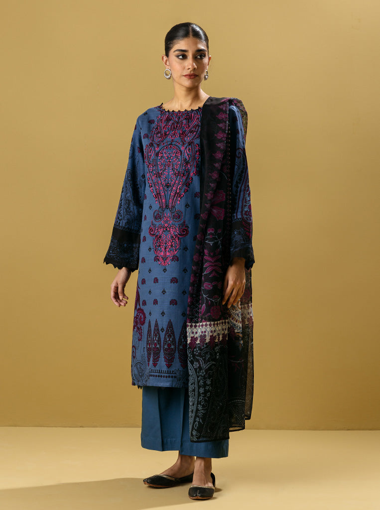 3 PIECE - EMBROIDERED  KHADDAR SUIT - RIVIERA MORBAGH WN_22   