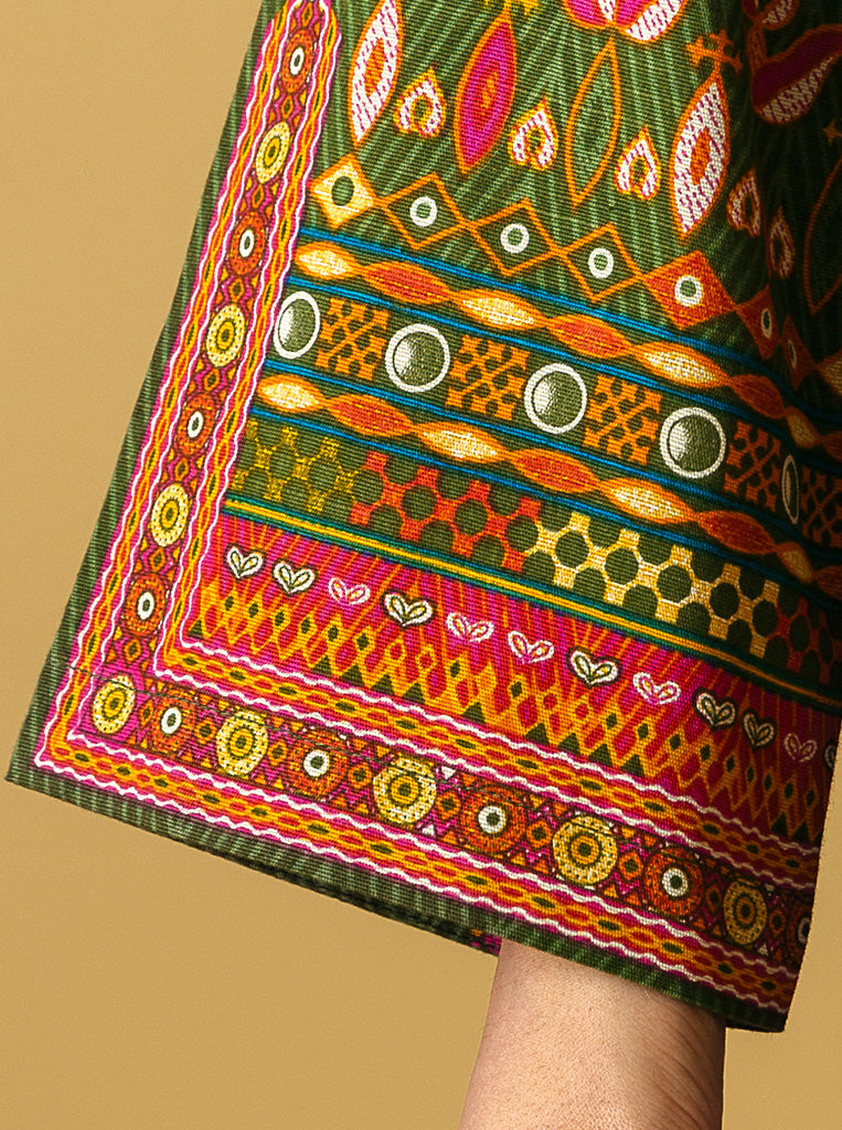 3 PIECE - PRINTED KHADDAR SUIT - TROPICAL FAWN MORBAGH WN_22   