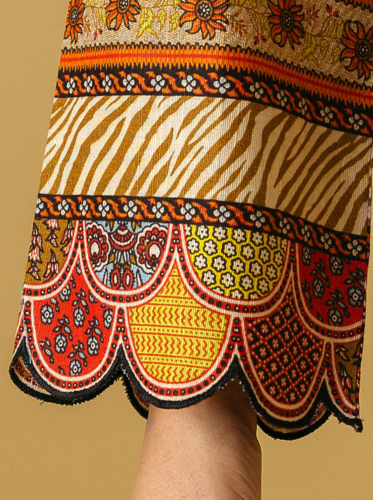 3 PIECE - PRINTED KHADDAR SUIT - LIMEADE MORBAGH WN_22   