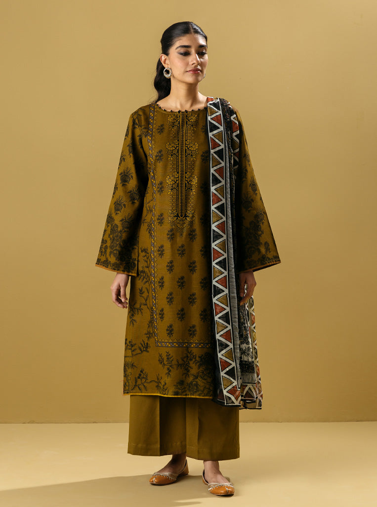 3 PIECE - PRINTED KHADDAR SUIT - WILLOW BOUGH MORBAGH WN_22   