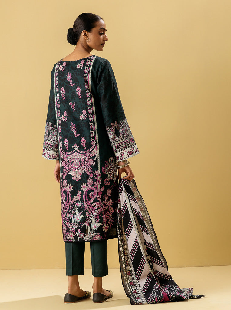 3 PIECE - PRINTED KHADDAR SUIT - ROYAL GREEM MORBAGH WN_22   