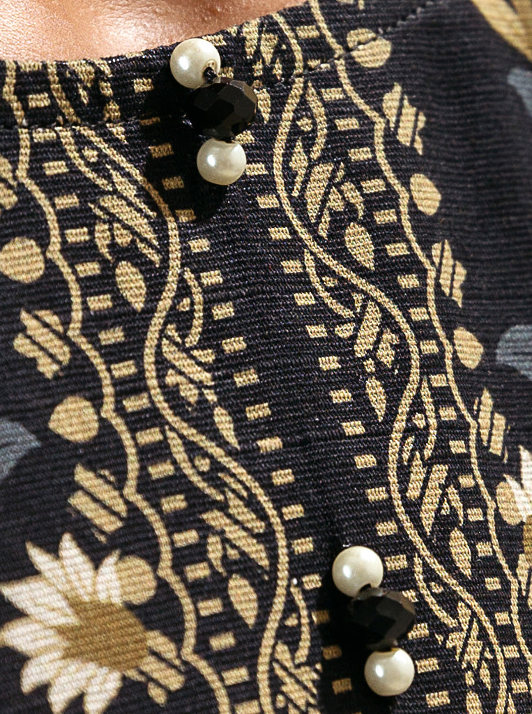 3 PIECE - PRINTED KHADDAR SUIT - ORIENTAL BLACK MORBAGH WN_22   