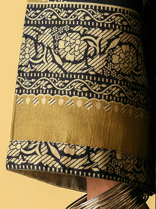 3 PIECE - PRINTED KHADDAR SUIT - ORIENTAL BLACK MORBAGH WN_22   