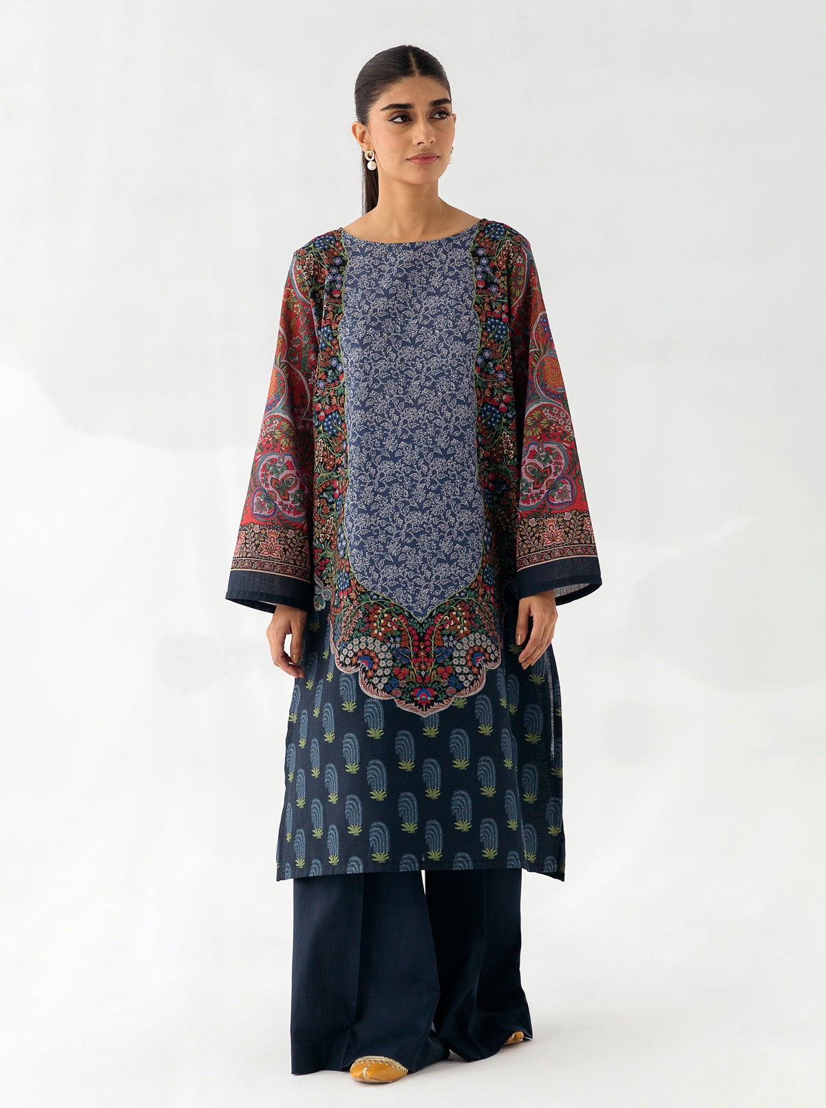 1 PIECE - PRINTED KHADDAR SHIRT - REFLECTION WATERS MORBAGH WN_23   